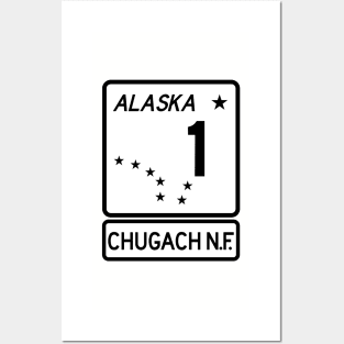 Alaska Highway Route 1 One Chugach National Forest AK Posters and Art